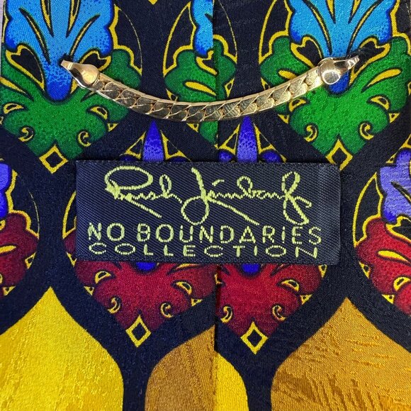 Ruch Limbaugh No Boundaries Collections Yellow Multicolor Silk Patterned Tie - Picture 2 of 7